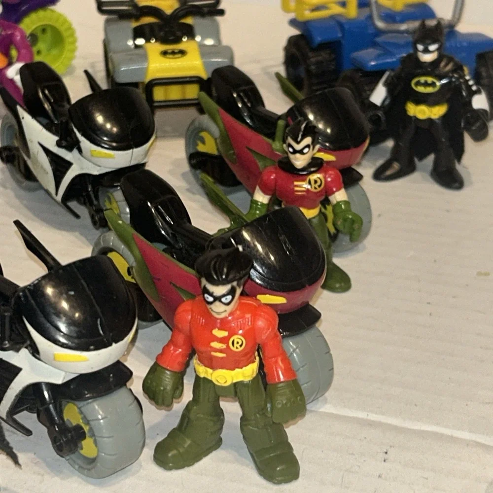 Imaginext DC Batman Motorcycle & Quad Lot‎ With Figures Joker, Catwoman, Robin